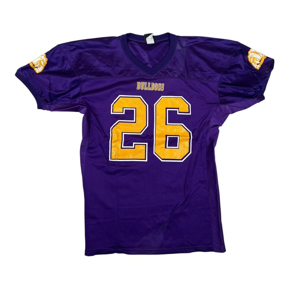 Vintage Bulldogs Wilson Football Jersey Mens XL Purple 26 Mesh Made USA